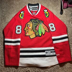 Reebok Red and Black Hockey Jersey 88 Kane